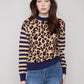 LEOPARD CREW NECK SWEATER