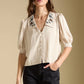 THE STACIA EMBROIDERED COLLAR TOP