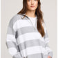 IDRIS LONG SLV STRIPE ZIP TOP