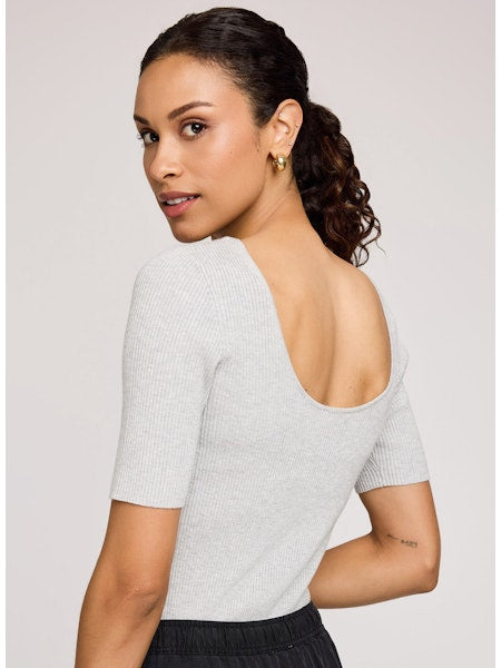 ROONEY RIBBED SHORT SLEEVE TOP GF-3121
