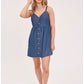 LUCIANA DENUM BUTTON FRONT DRESS