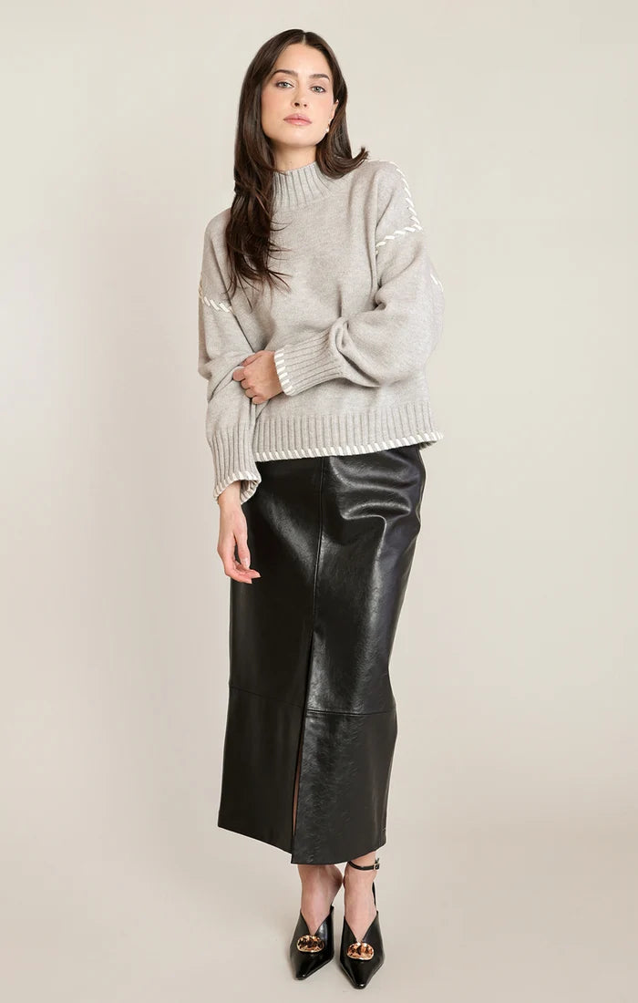 THE JOANIE STICHED MOCK NECK SWEATER