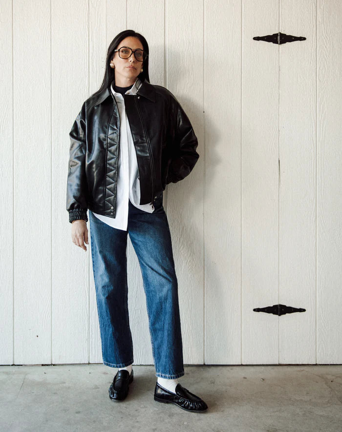 CHRISTINE VEGAN LEATHER BOMBER