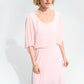 Woven Twill A-Line Dress With Chiffon Overlay 261708