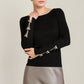 THE ALBIE BOW RHINESTONE SWEATER TOP