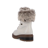 WHITE LACE UP BOOT WITH FUR BY REMONTE  D0B74