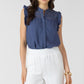 THE IRIS LACE INSERT BUTON FRONT TANK