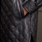 TRIBAL QUILTED SNAP FRONT FAUX LEATHER JACKET