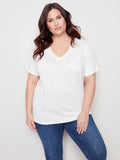 OLIVIA PLUS SIZE SHORT SLEEVE VNECK O1231