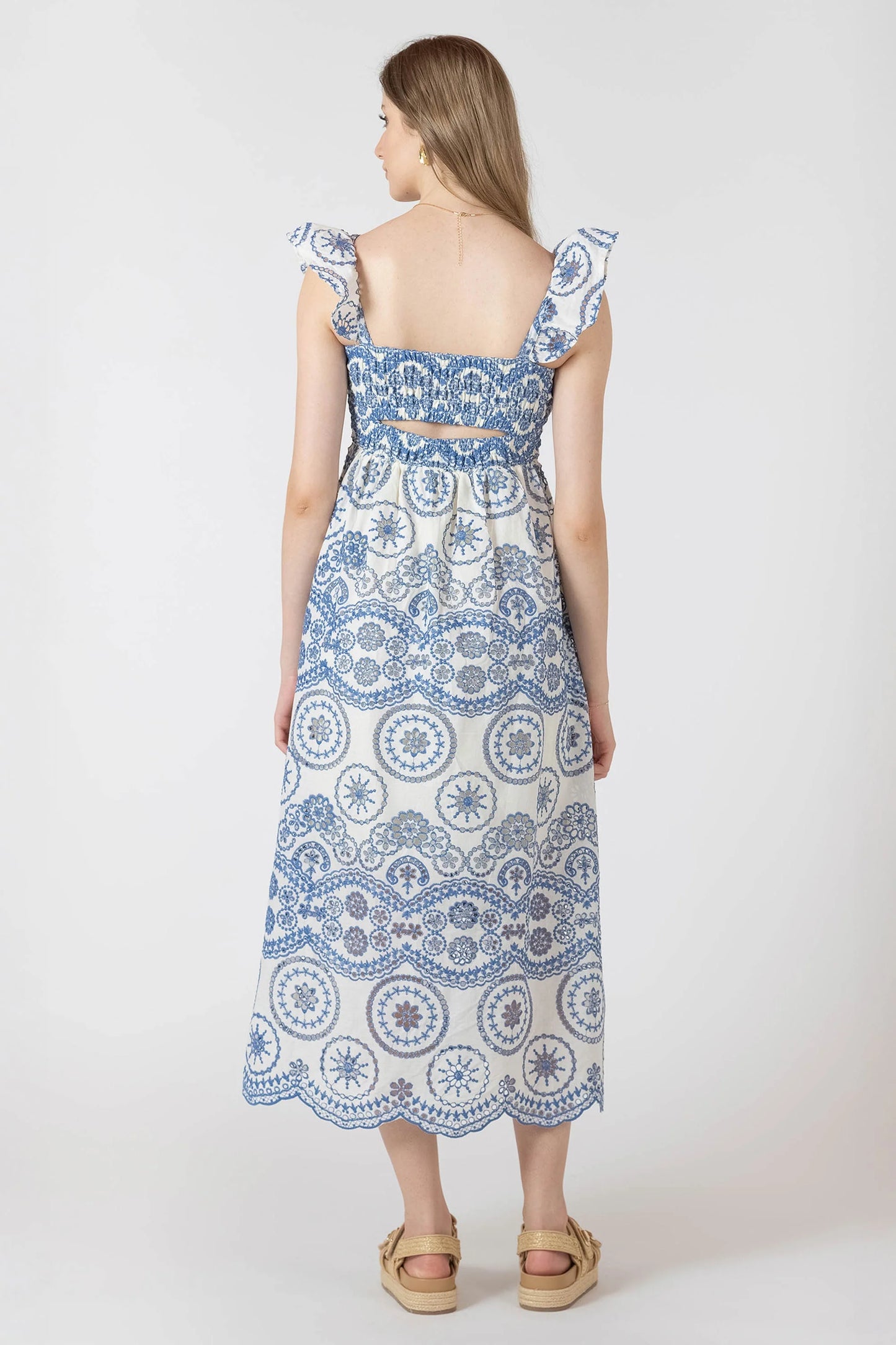 THE SABINE CUTOUT EMBROIDERED DRESS