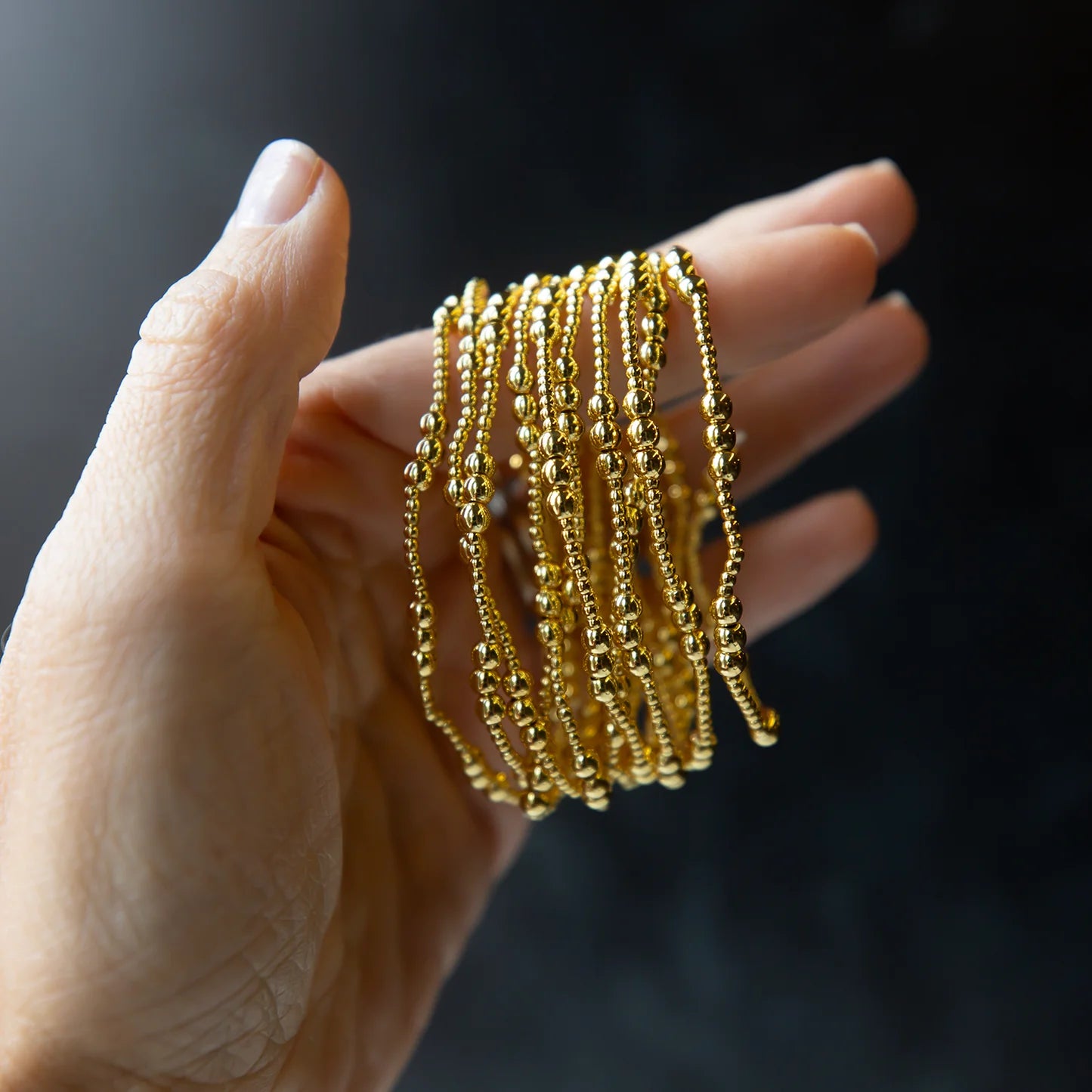 LENNY & EVA GOLD TRIO STRETCH BRACELET