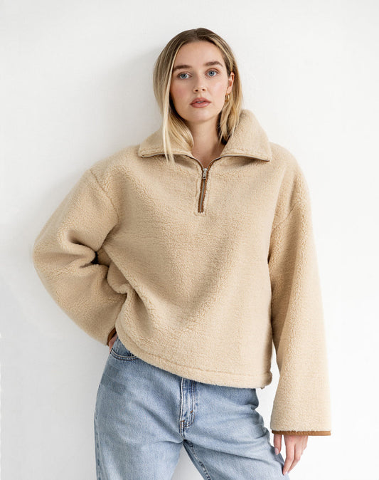 SHELLY 1/2 ZIP SHERPA JACKET
