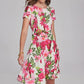 FLORAL PRINT SCUBA AND CREPE FIT AND FLARE DRESS 241789