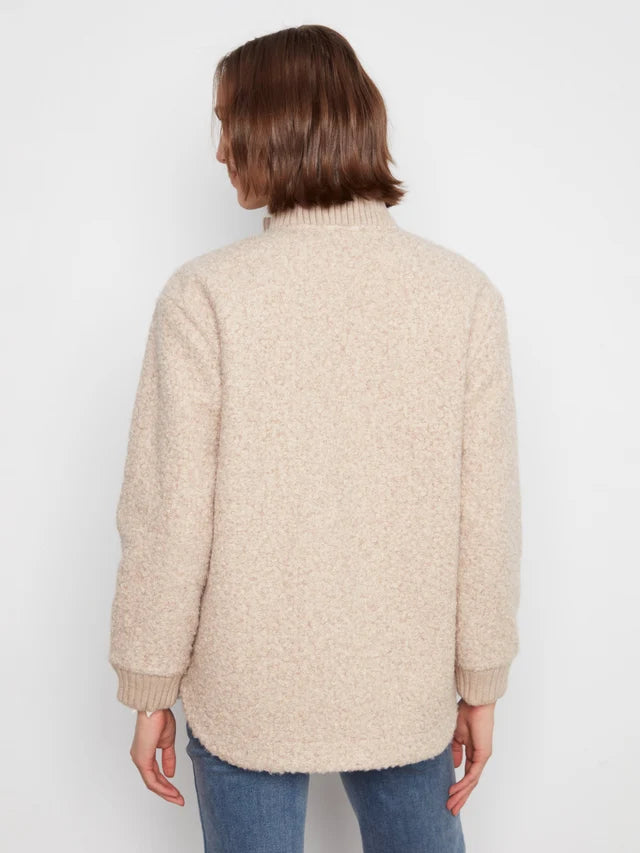 THE CARSON FUZZY JACKET W/ROUND HEM