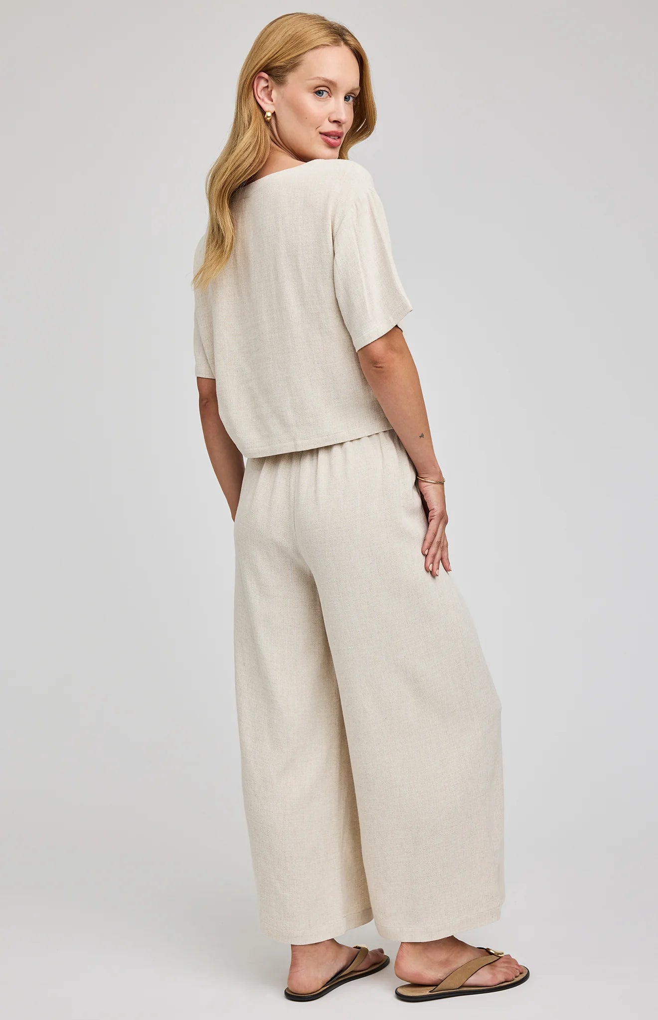 ARLO WIDE LEG LINEN BLEND PANT