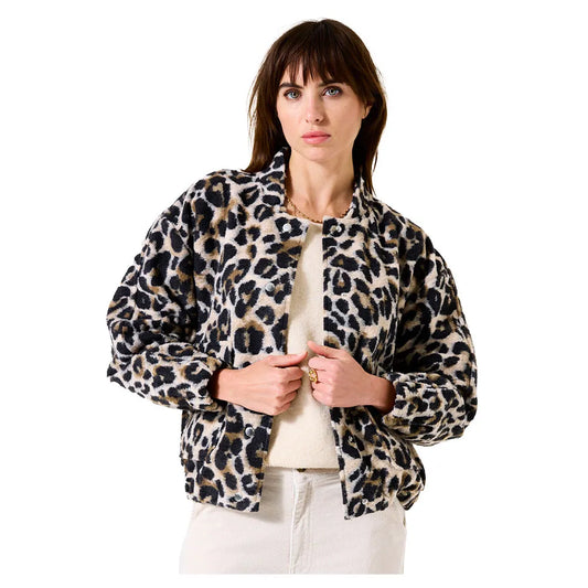 GEORGIE LEOPARD PRINT FUZZY JACKET H50093