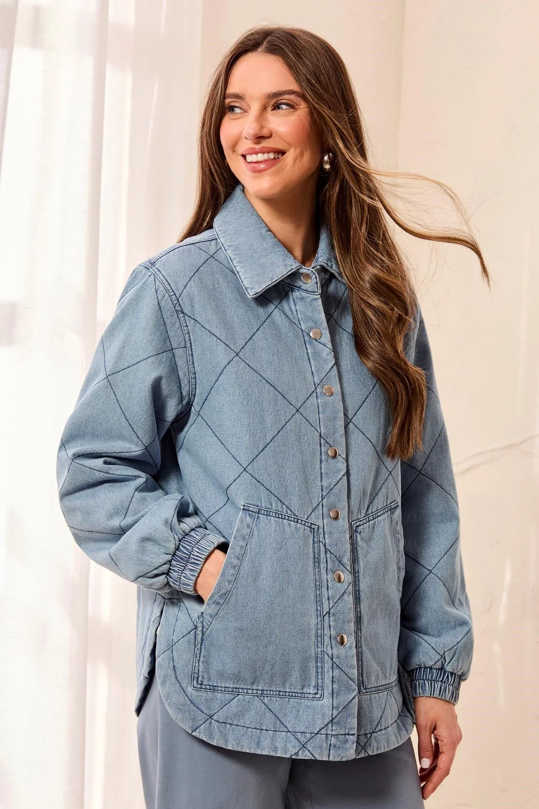 THE THEA DENIM QUILTED JACKET