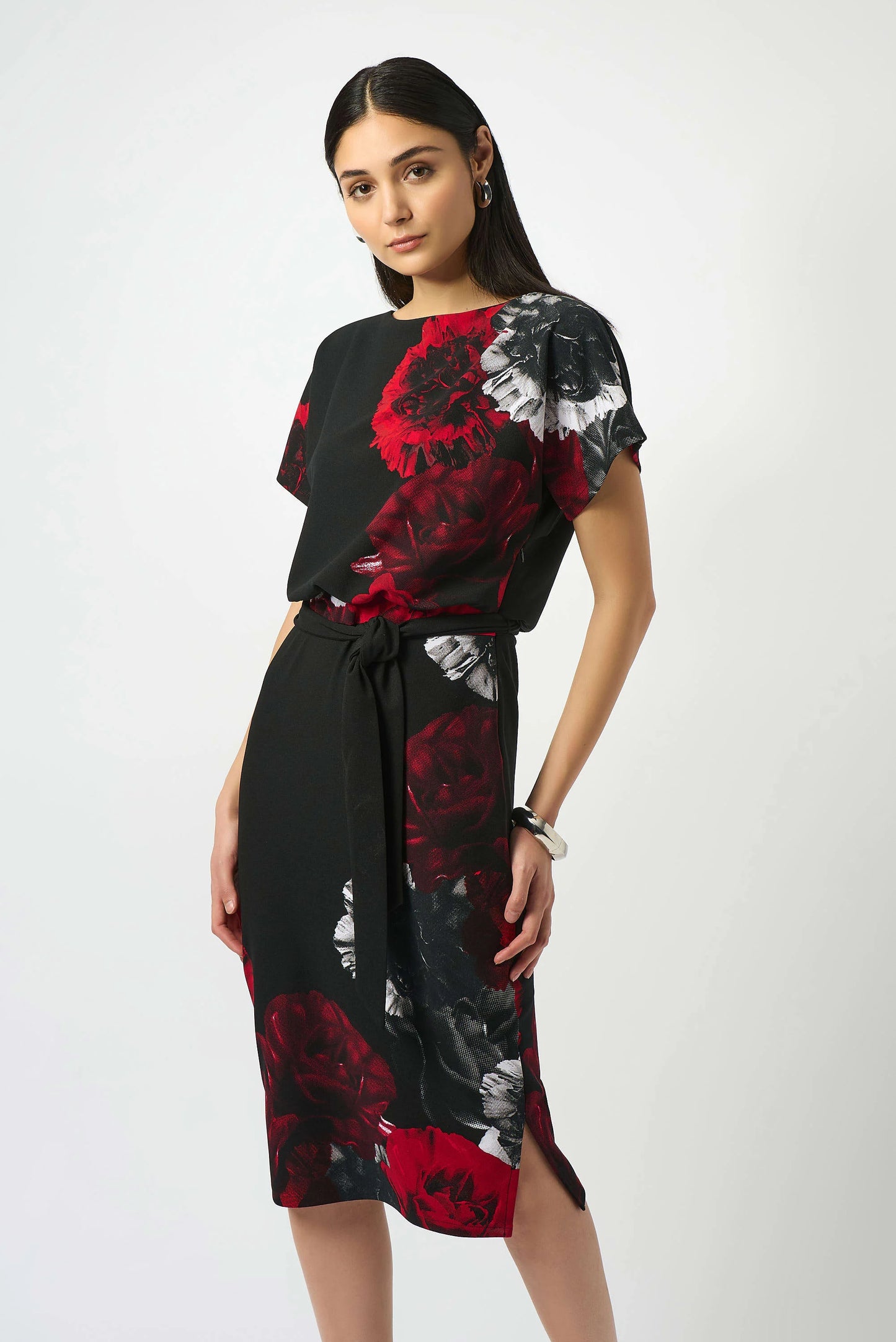 Scuba Crepe Floral Print Sheath Dress 253150