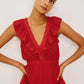 BEAUX RUFFLE FRONT MAXI DRESS