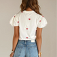 COLETTE PUFF SLEEVE HEART SHIRT