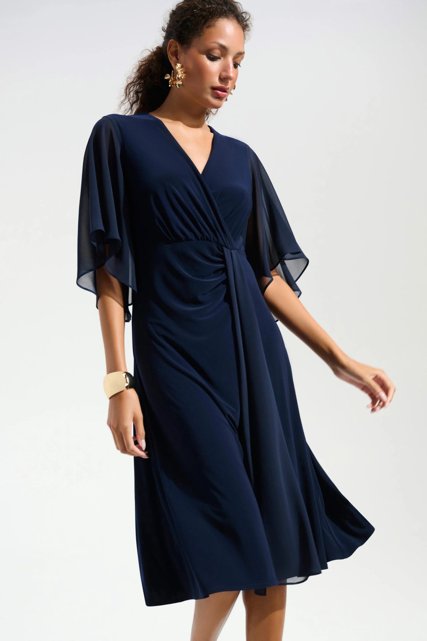 SILKY KNIT FIT AND FLARE DRESS