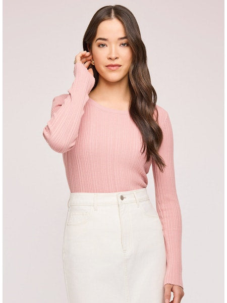 MIRA RIBBED LONG SLEEVE TOP GF-3086