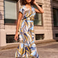 SHORT SLEEVED V NECK TIERED DRESS 2135O