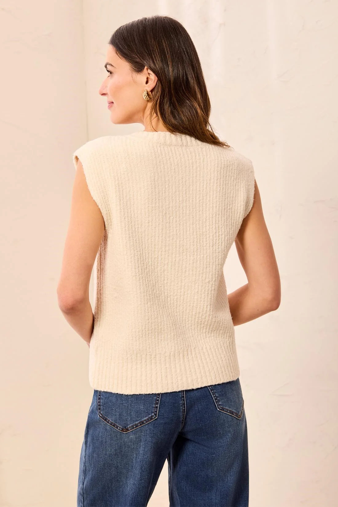 SPLIT CREW NECK SWEATER VEST