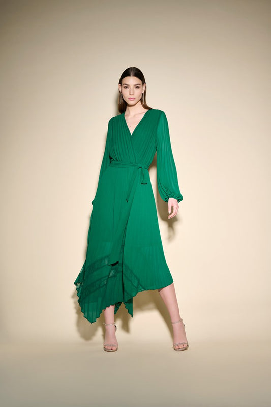 JOSEPH RIBKOFF MESH AND CHIFFON FLOUNCE DRESS 233708