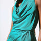SATIN SLEEVELESS SHEATH DRESS 243782