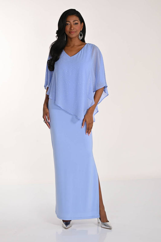 LONG GOWN WITH SPARKLE OVERLAY 268193