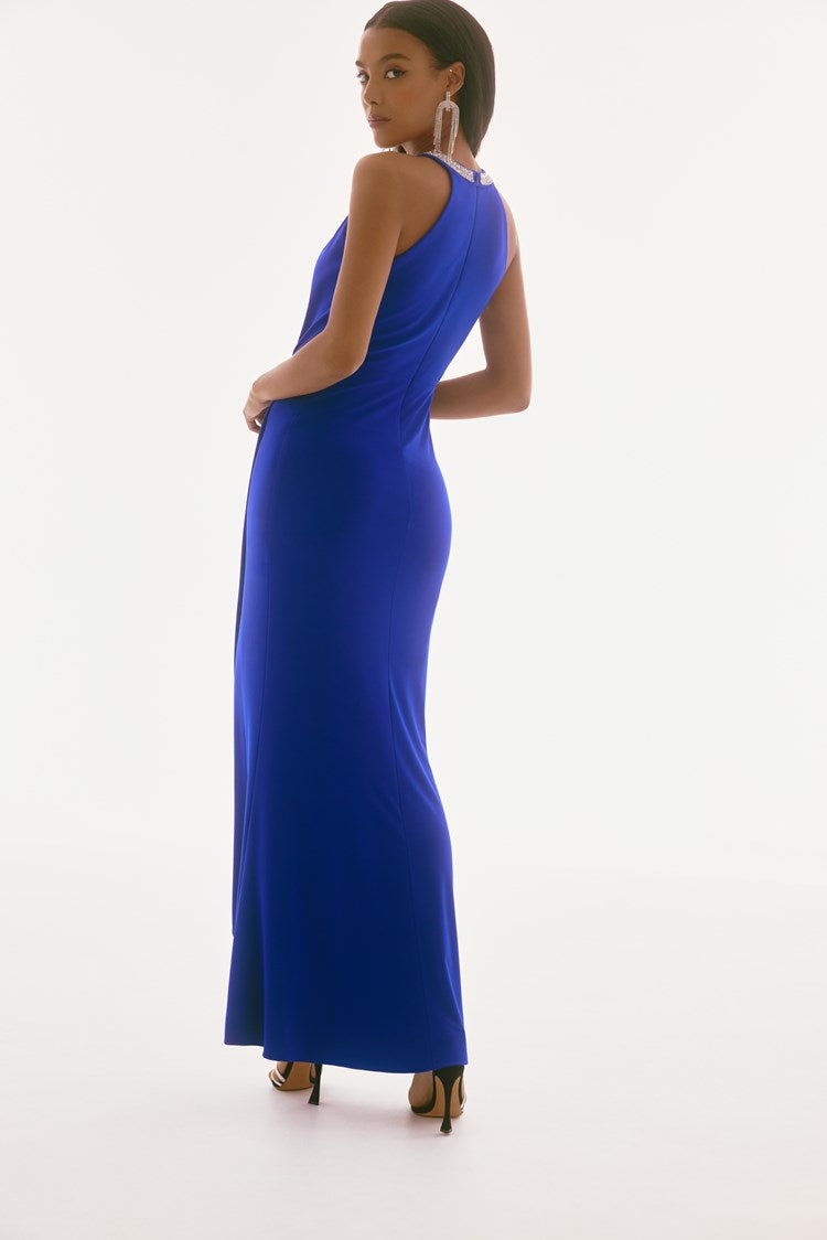 Silky Knit Halter Gown 251709