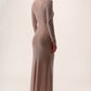 SPARKLE KNIT TRUMPET GOWN WITH CASCADE RUFFLE 254703