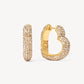 HILLBERG AND BERK SPARKLE HEART HOOP EARRINGS