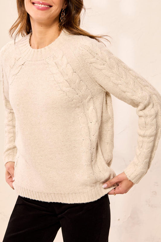 THE MACI CREW NECK W/ CABLE DETAIL SWEATER