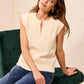 SPLIT CREW NECK SWEATER VEST