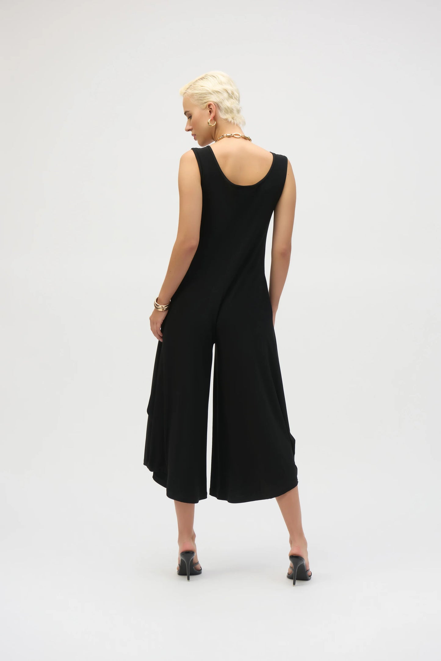 Silky Knit Wide-Leg Sleeveless Jumpsuit 252056