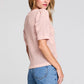 OLIVIA SHORT SLEEVE CROCHET SWEATER
