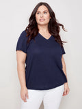 OLIVIA PLUS SIZE SHORT SLEEVE VNECK O1231