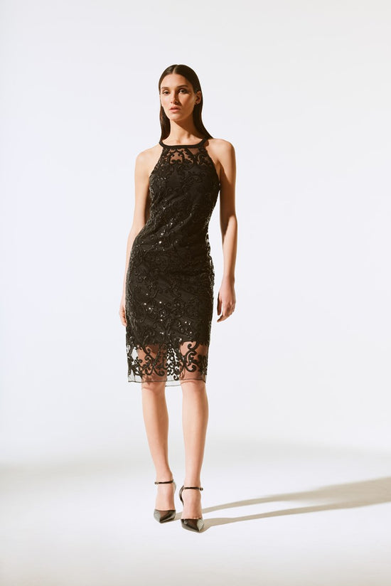 SLEEVELESS LACE AND SEQUIN DRESS 243715