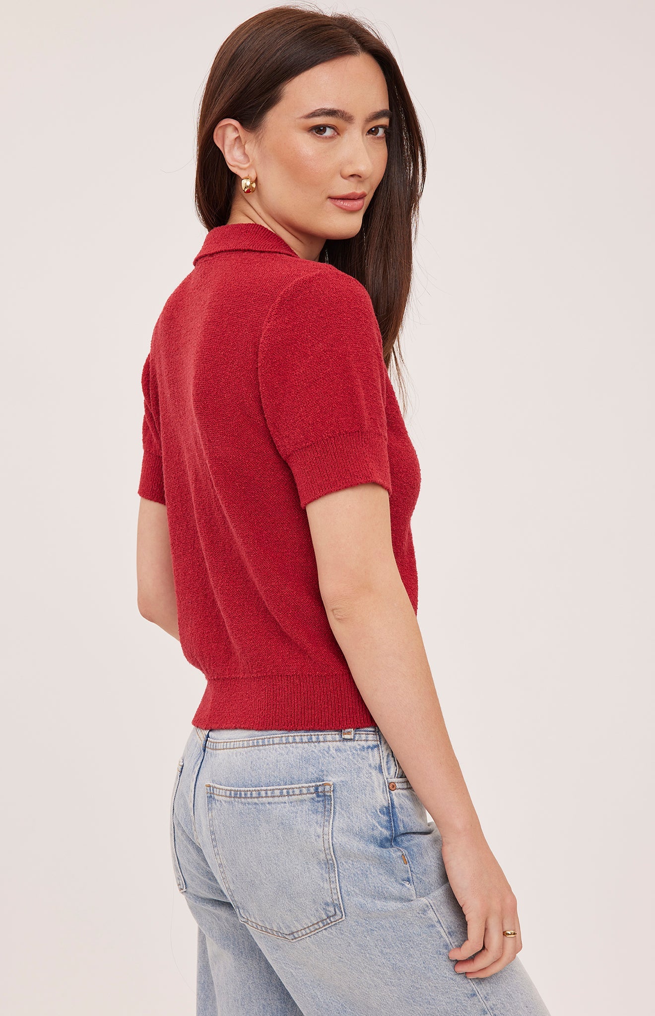 TATUM COLLARED KNIT TOP