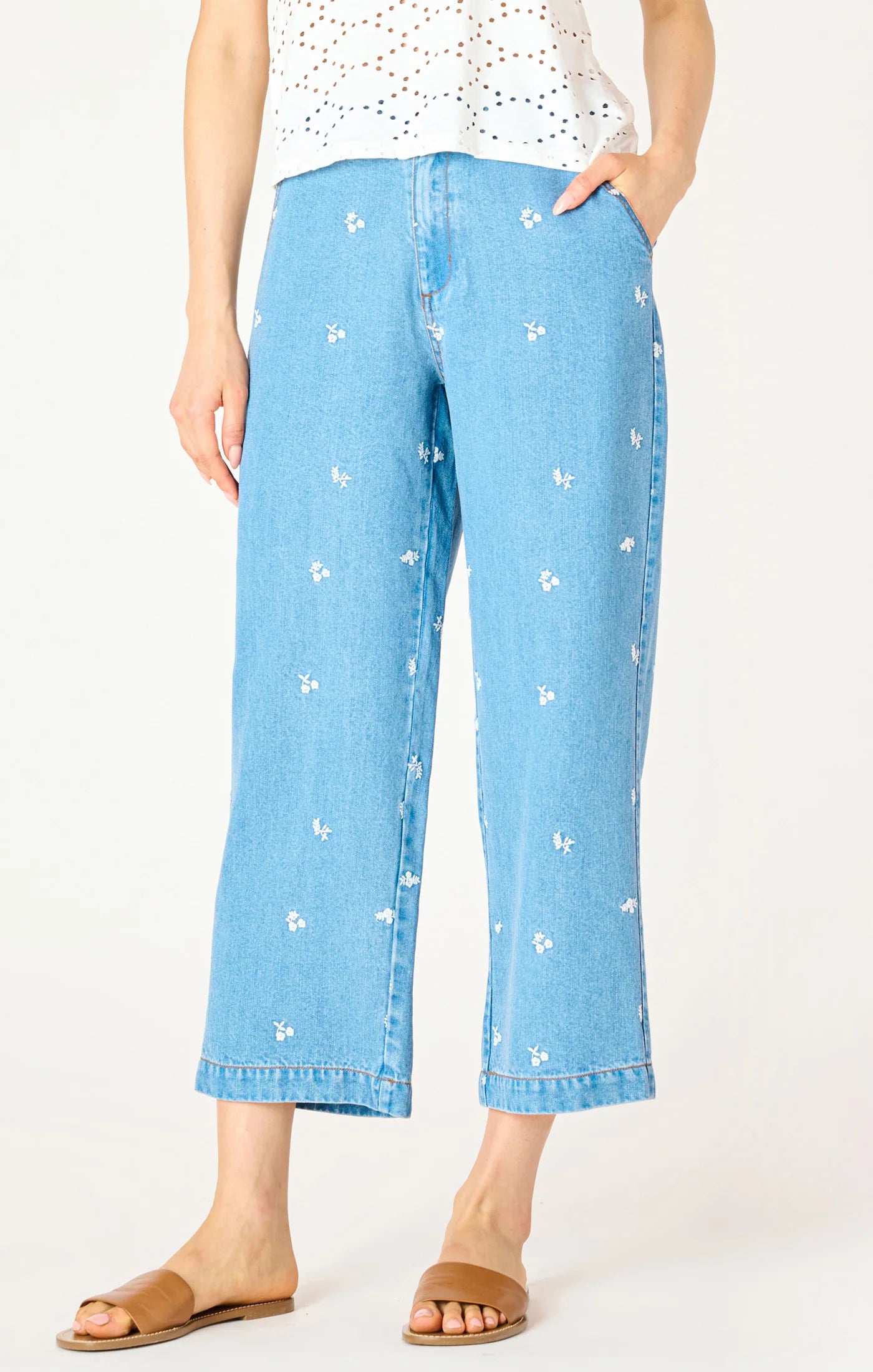 THE MALIA EMBROIDERD FLOWER PANTS 2522716