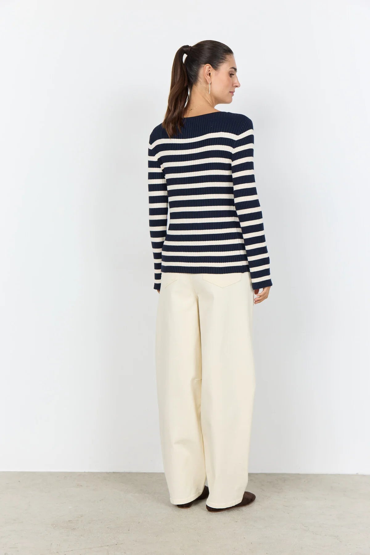 DOLLIE STRIPED RIBBED SWEATER