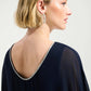Cascade Knit Sheath Dress With Chiffon Poncho Overlay 261707