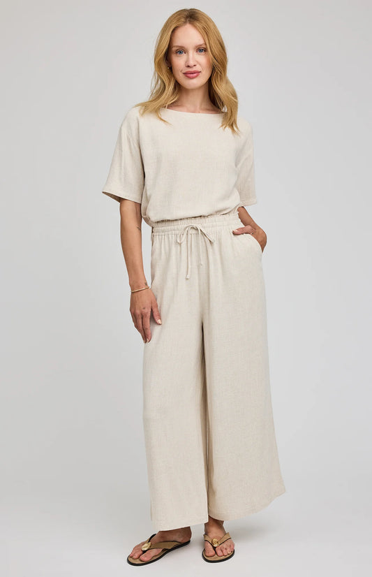 ARLO WIDE LEG LINEN BLEND PANT