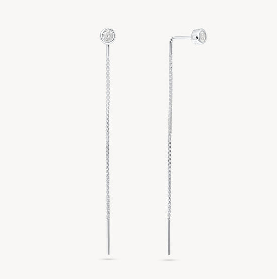HILLBERG BEZEL THREADER EARRINGS