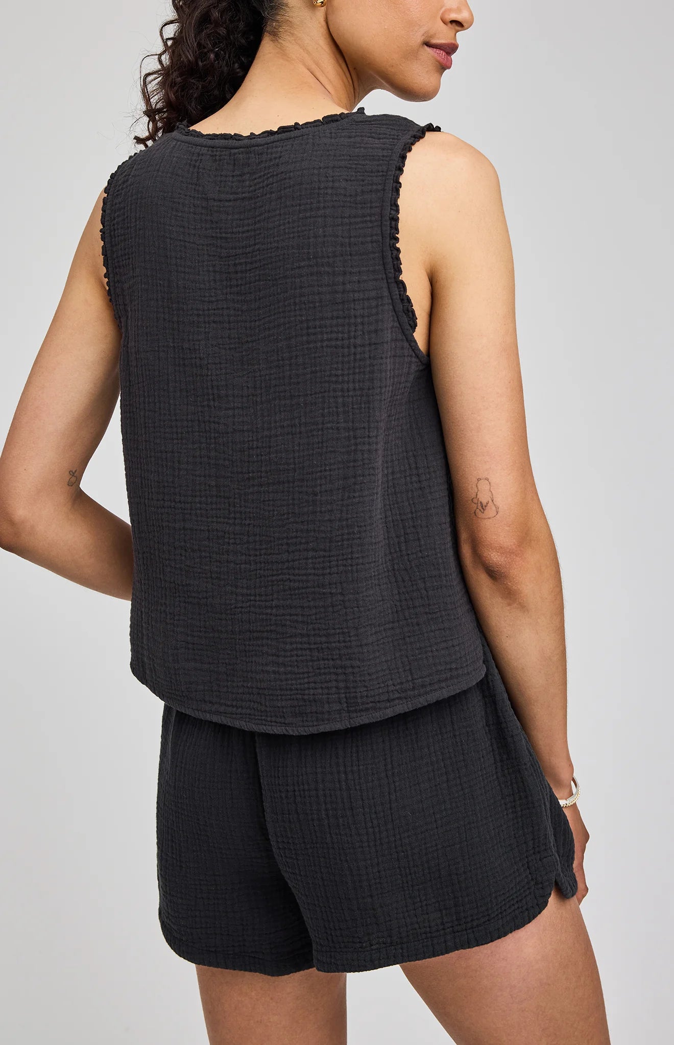 BREANNA GAUZE BUTTON UP TANK