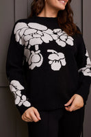 TRIBAL LONG SLEEVE FUNNEL NECK SWEATER 1542O