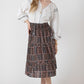 THE PERLA SMOCKED WAIST MIDI SKIRT