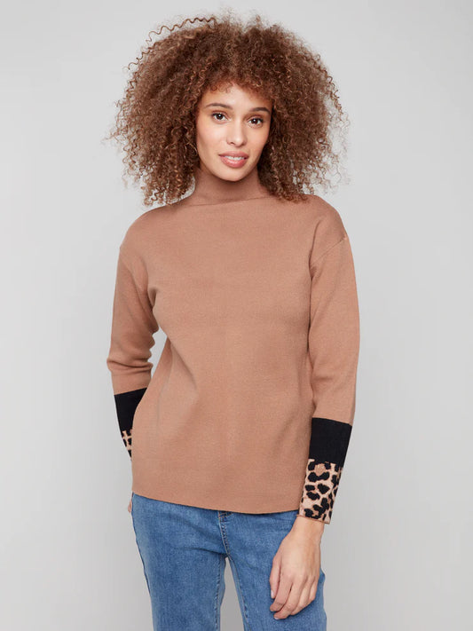 CASS MOCK NECK SWEATER W/CONTRAST